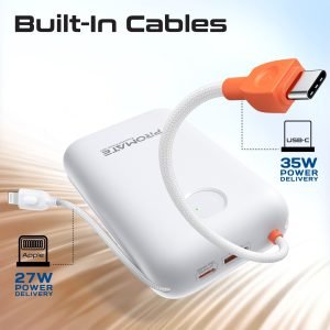 Promate 30000 mAh 4 in 1 High-Capacity Power Bank 35W USB-C IN/OUT (POWERPOD-30)